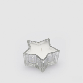 Κερί Αστέρι Ασημί Γυάλινο Χριστουγεννιάτικη Διακόσμηση Candle Tales